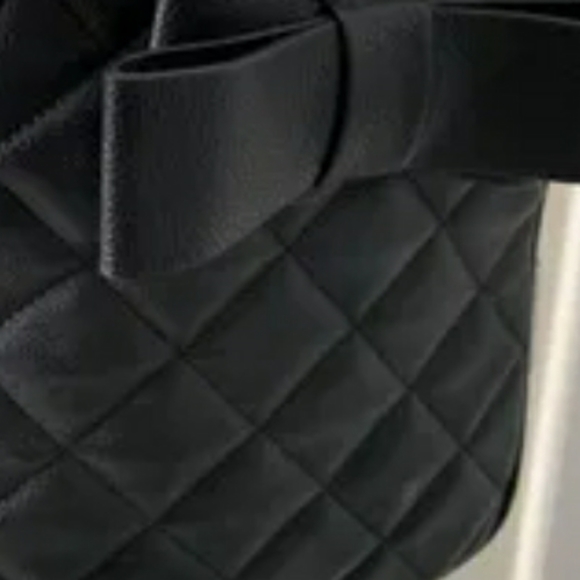 BETSEY JOHNSON Black Vegan Faux Leather Backpack Purse with Oversized Bow - Picture 2 of 8